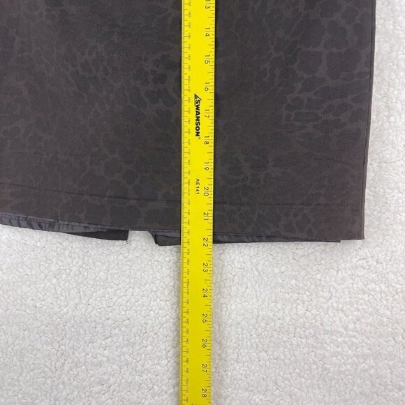 Willi Smith Women's Brown Animal‎ Print A-Line Work Wear Business Skirt Size 4 - Picture 6 of 8